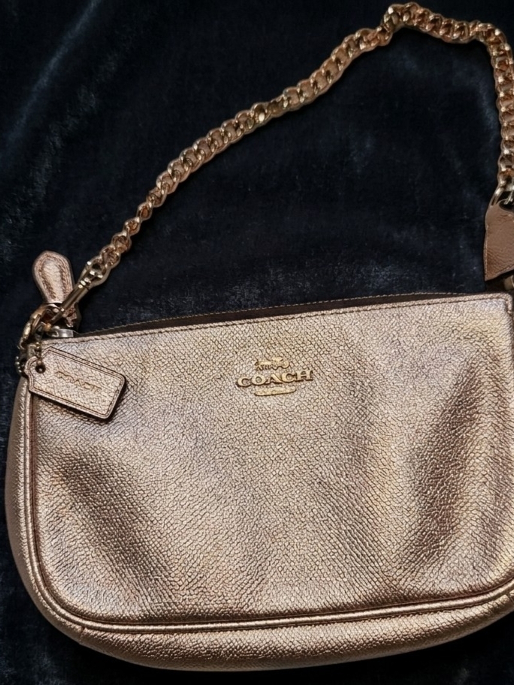 Coach Nolita 9 Metallic Gold With Chain Shoulder Bag